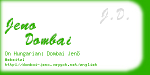 jeno dombai business card