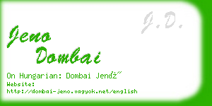 jeno dombai business card